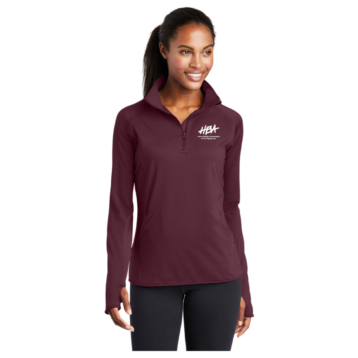 HBAFW - Ladies Sport-Tek Sport-Wick Stretch 1/4 Zip Pullover - LST850 - Maroon